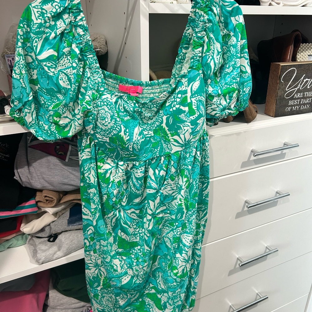 Lilly Pulitzer Teal and White Dress